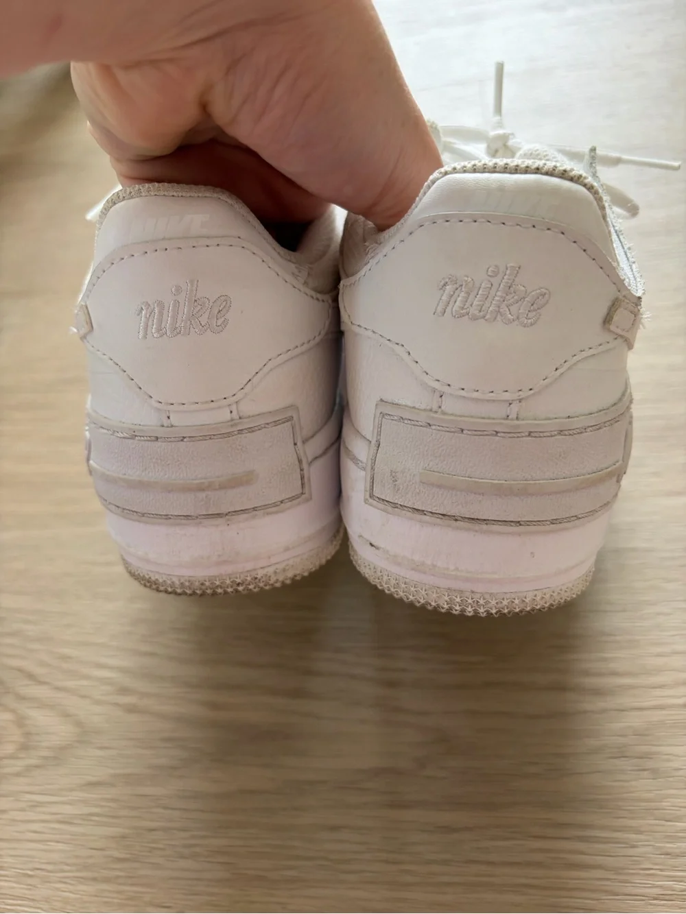 Nike Air Force 1 Low Shadow Triple White Sneakers Womens Size 6.5